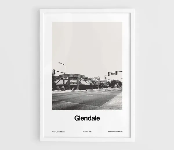 Glendale Arizona Minimalist Custom City Art Print