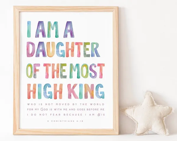 I Am The Daughter Of A King Scripture Nursery Sign