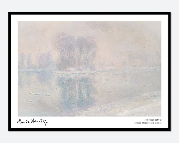 Monet Ice Floes 1893 Vintage Exhibition Art Print