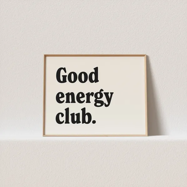 Retro Good Energy Club Horizontal Poster Print