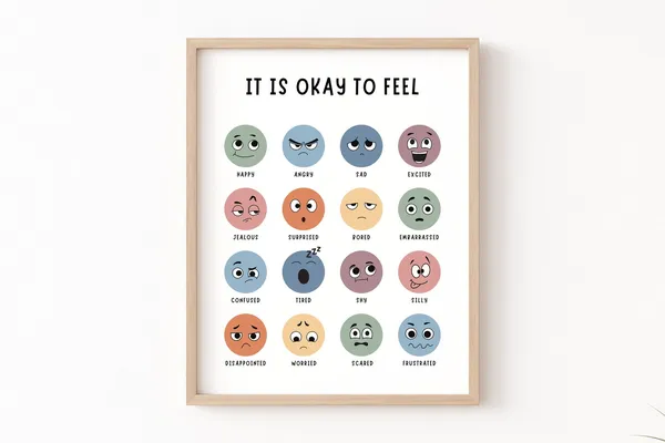Its Okay To Feel Boho Feelings Chart Art Print