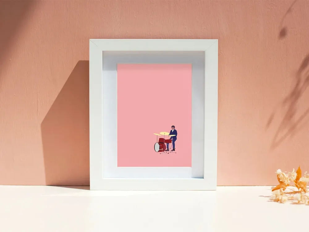 Drummer Minimal Modern Music Art Print - Image 3