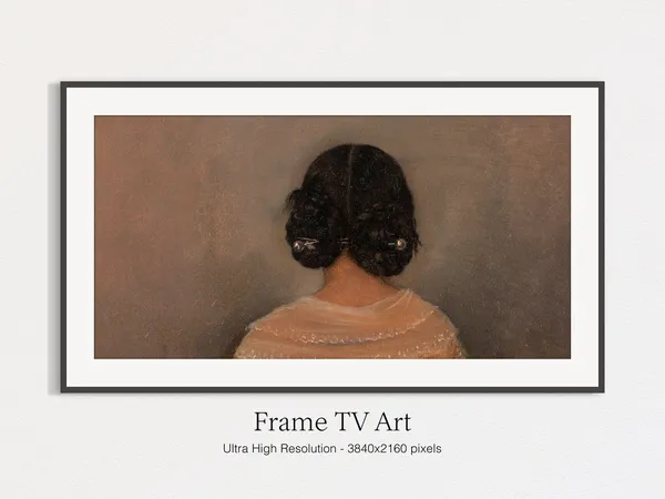 Vintage Portrait Painting Girl With Braids Art Print