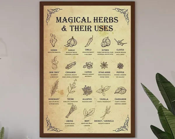 Witch's House Rules Halloween Poster, Witchy Kitchen Decor