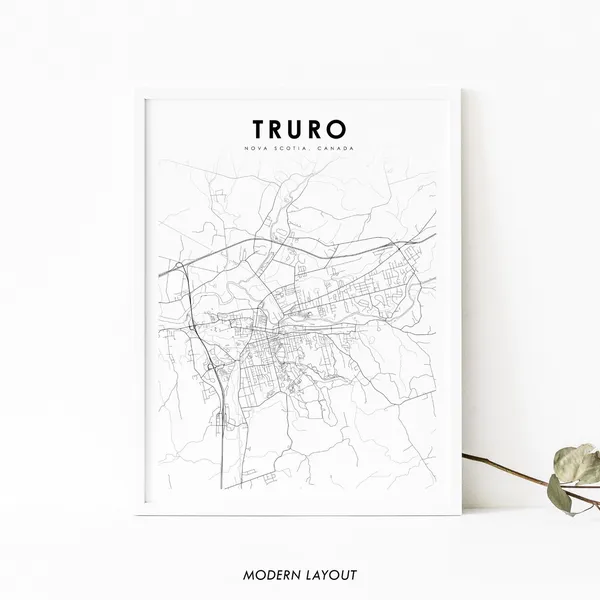 Truro Nova Scotia Map Print, Colchester City Poster