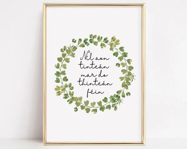 Irish Blessing Sign, Gaelic Home Quote Art Print