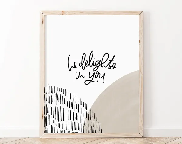 Bible Verse Scripture Art Print, Zephaniah 3:17