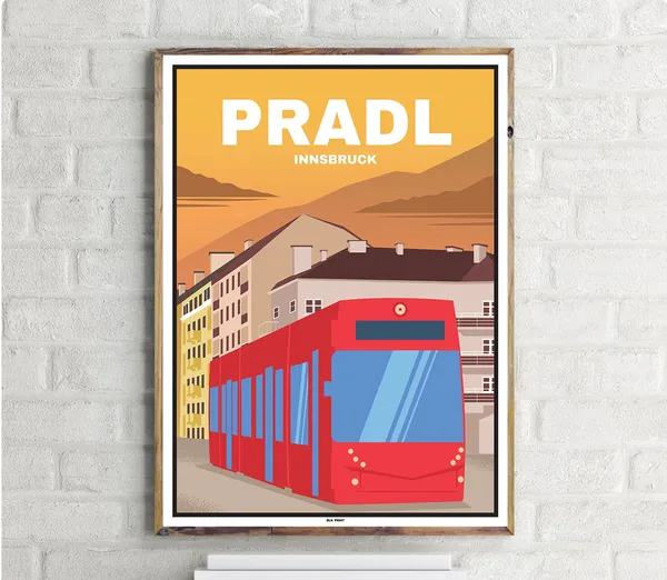 Innsbruck Pradl Vintage Travel Poster