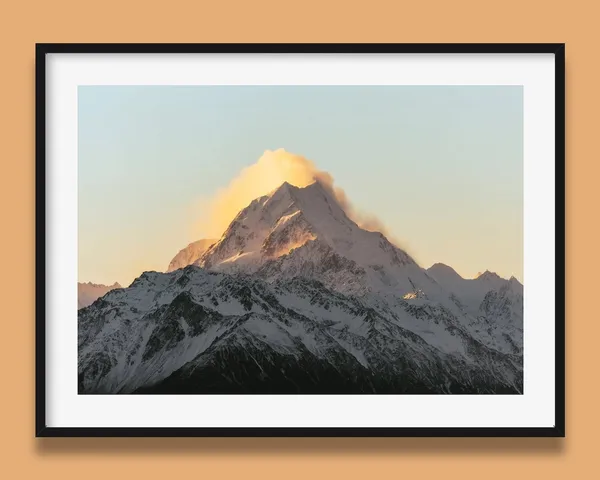 Aoraki Mt Cook Mountain Print, New Zealand Travel