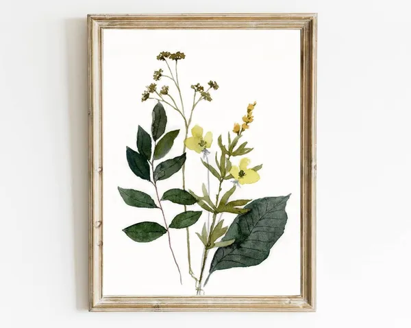 Wildflowers Watercolor Art Print, Botanical Floral