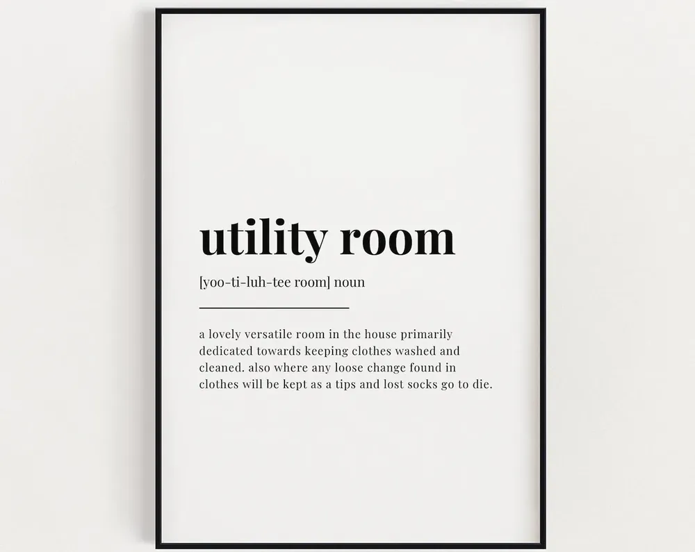 Utility Room Print, Laundry Room Sign