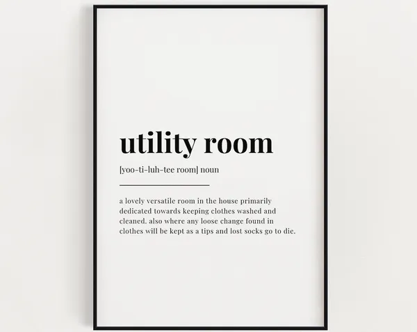 Utility Room Print, Laundry Room Sign
