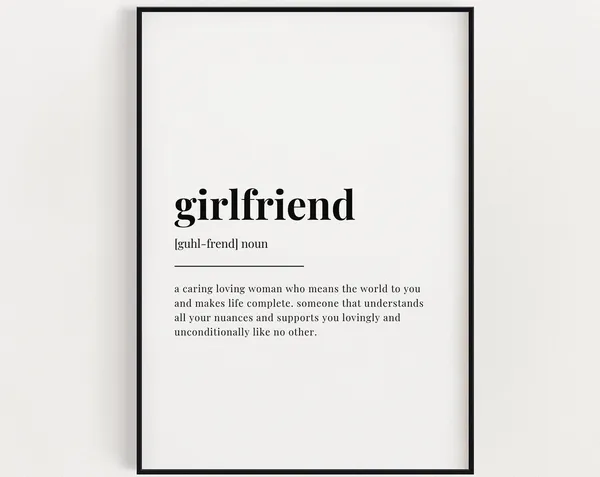 Girlfriend Definition Quote Art Print, Gift For Her