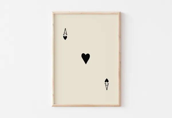 Ace Of Hearts Poster, Eclectic Bar Art