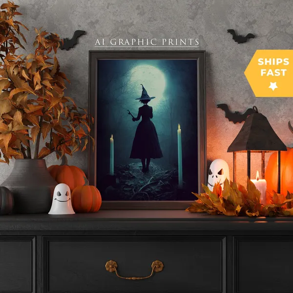 Witch Halloween Minimalist Travel Poster