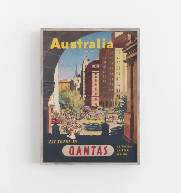 Sydney Australia Vintage Travel Poster, Retro Print