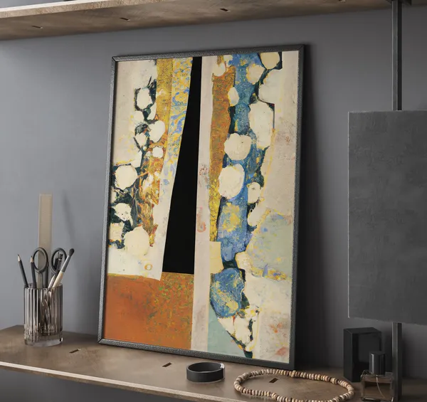 Abstract Landscape Art Print, Mid-Century Decor