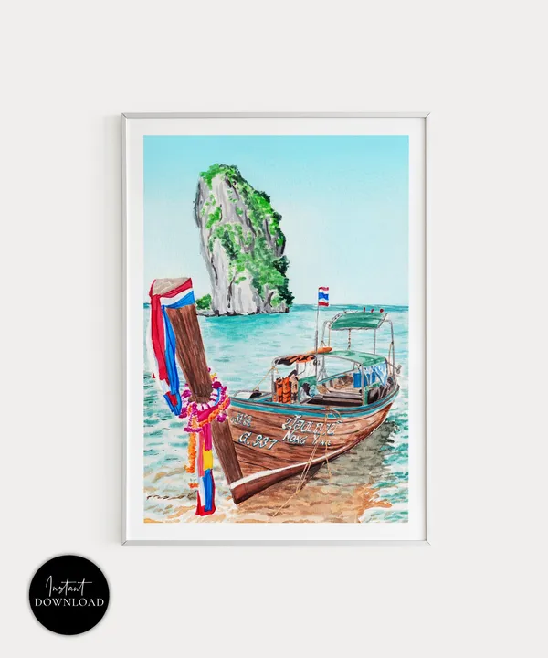 Phuket, Thailand Travel Poster, Asia Landscape