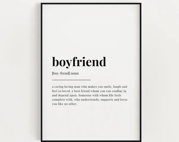 Boyfriend Definition Humor Wall Art Print