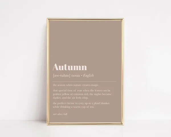 Autumn Definition Art Print, Fall Living Room Decor