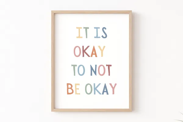It's Okay To Not Be Okay Boho Quote Art Print