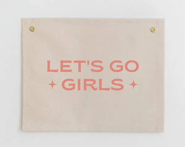 Let’s Go Girls Western Wall Art, Cowboy Banner Print