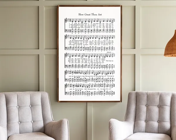How Great Thou Art Sheet Music Hymn Art Print