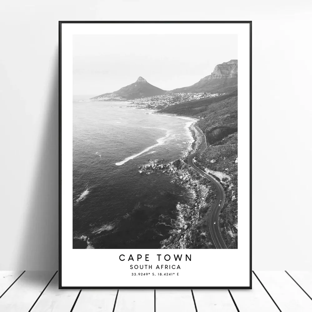 Cape Town Minimalist Travel Poster, South Africa