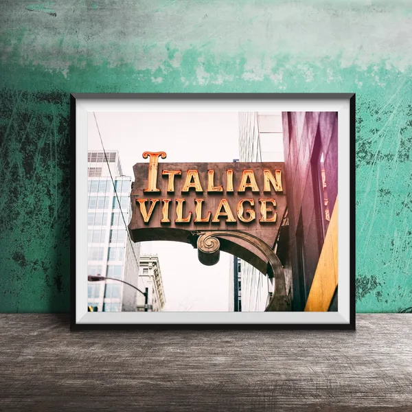 Italian Village, Downtown Chicago Travel Poster