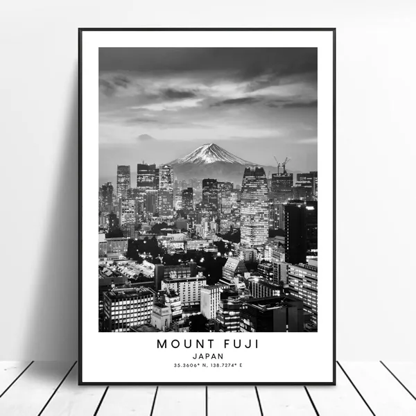 Mount Fuji Minimalist Travel Poster, Japan Art Print