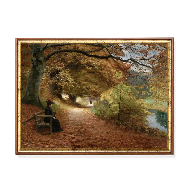 Vintage Fall Landscape, Rustic Autumn Art Print