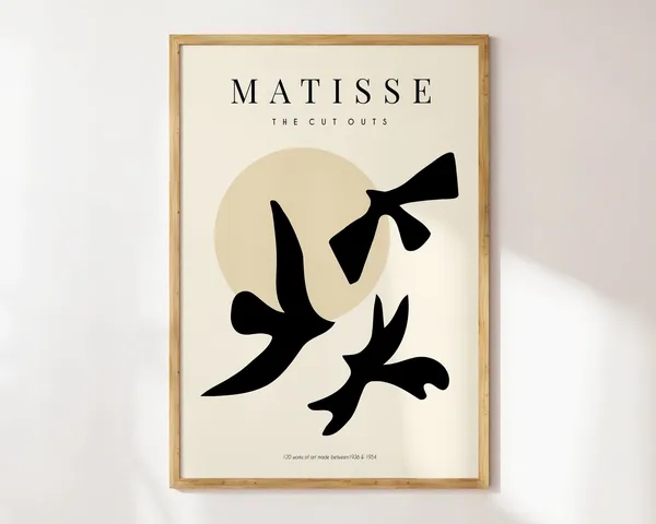 Matisse Birds Neutral Mid-Century Art Print