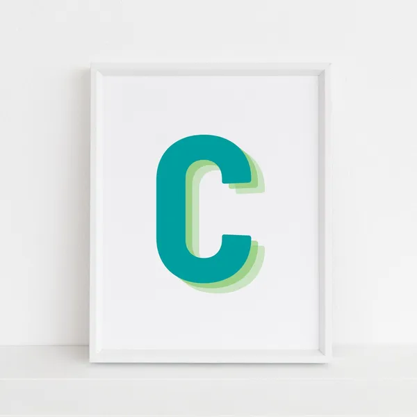 Letter C - Retro 3D Monogram