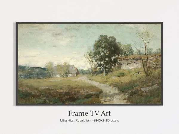 Vintage Summer Landscape Art Print, Seasonal Decor
