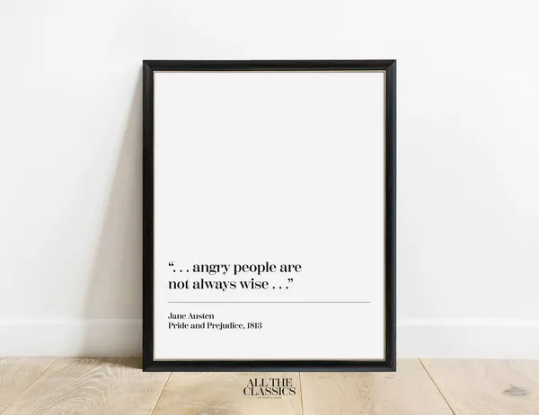 Jane Austen Pride And Prejudice Quote Art Print