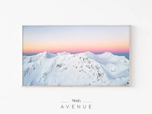 Mountain Sunset Winter Art Print