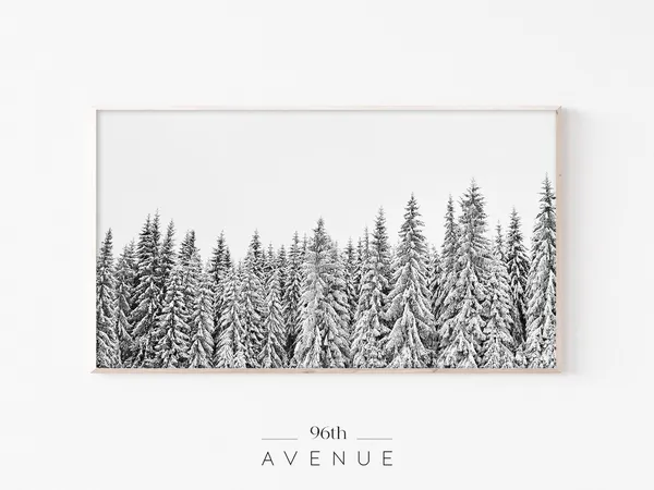 Winter Pine Tree Forest Art Print