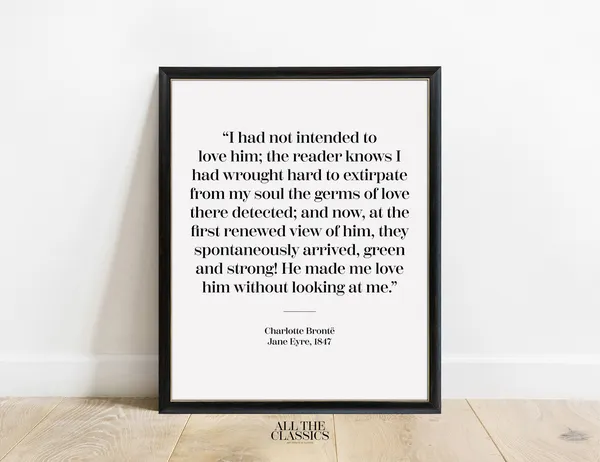 Jane Eyre Literary Quote Art Print, Minimalist