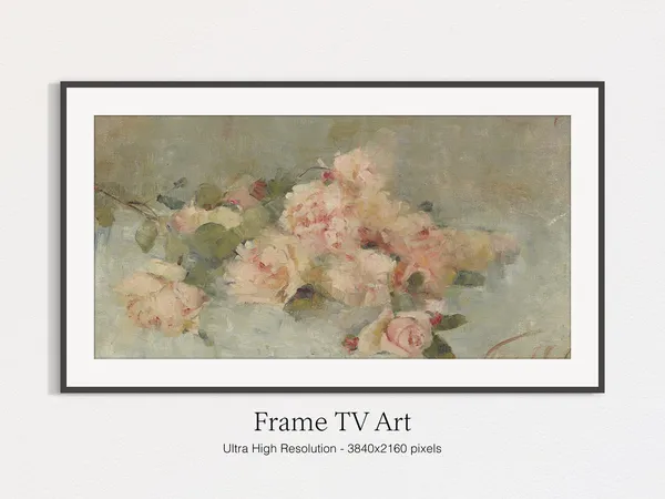 Vintage Flower Still Life Roses Art Print