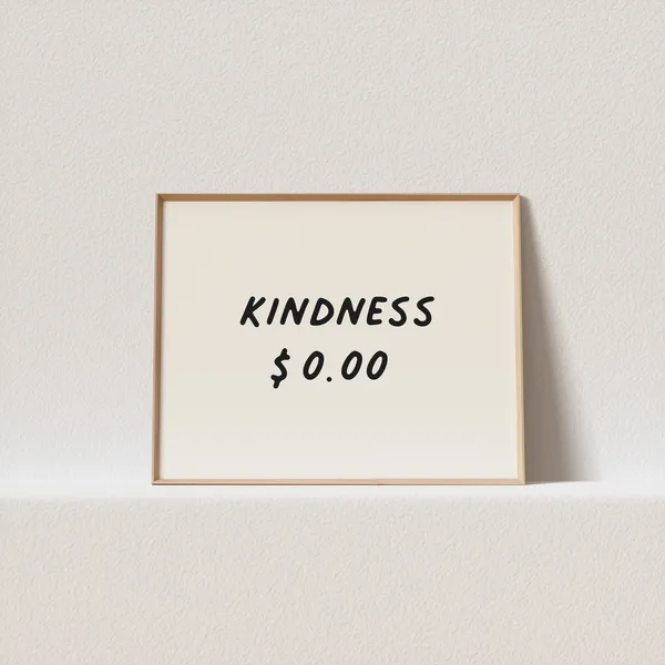 Kindness 000 Retro Poster, Quirky Typography