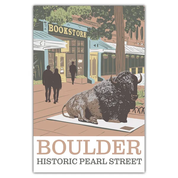 Boulder Historic Pearl Street Travel Poster