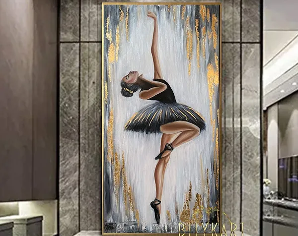 Abstract Ballerina, Black Ballet Wall Art Print