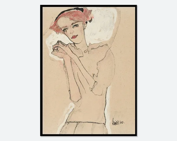 Egon Schiele Portrait Of A Woman Vintage Exhibition Poster
