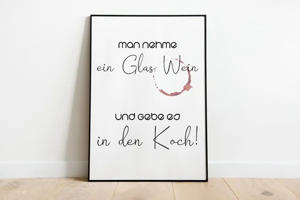 Take a Glass of Wine Typography Kitchen Art Print