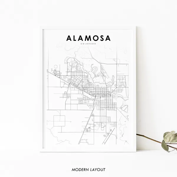 Alamosa Co Map Print, Colorado USA Travel Poster