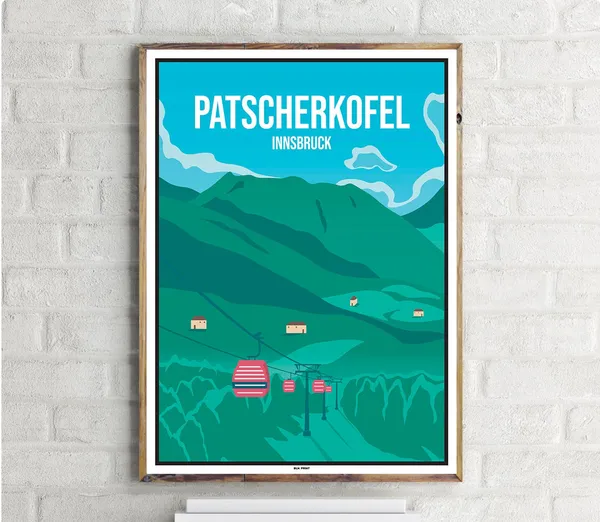 Patscherkofel Innsbruck Vintage Travel Poster