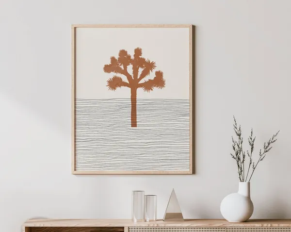 Joshua Tree Boho Minimalist Travel Poster