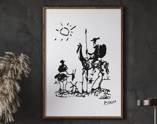 Picasso Don Quixote 1955 Surrealism Minimalist Poster