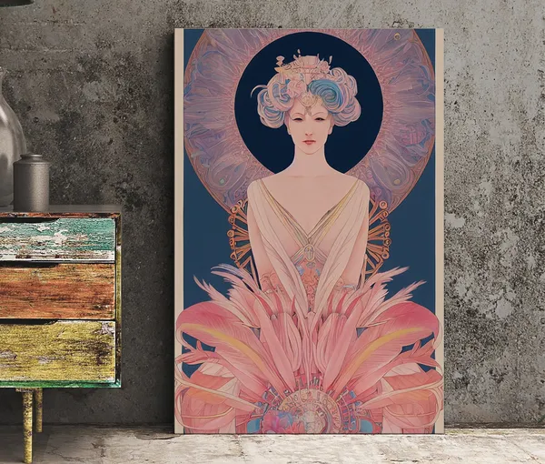 Amaterasu Sun Goddess, Mucha-Style Art Print