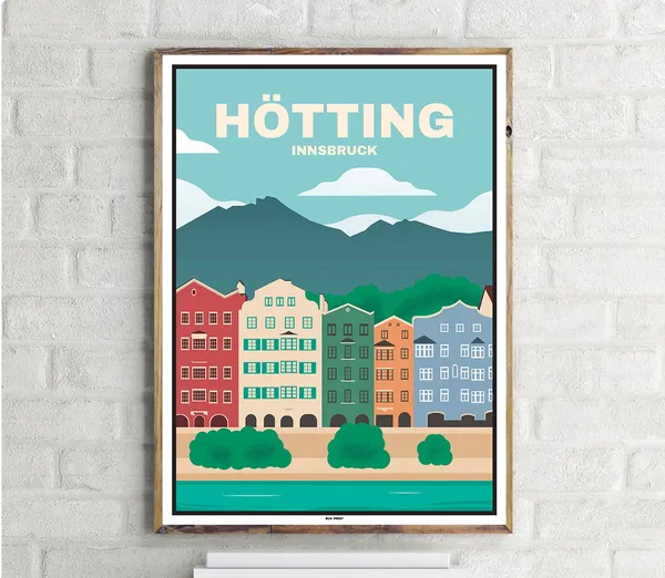 Innsbruck Htting Vintage Travel Poster